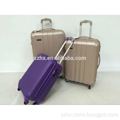2016 spring / zipper frame /lighter ABS+pc film trolley luggage/ and bag sets